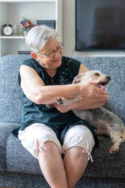 istock Senior woman with pet dog 1327335315
