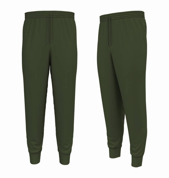 istock Blank joggers mockup, front and side views. Sweatpants 1327339726