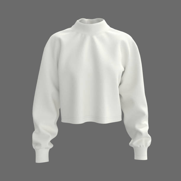 istock Blank cropped sweater mockup in front view 1327339762