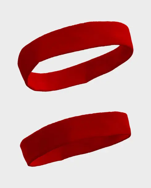 Blank headband mock up in front and side views, 3d rendering, 3d illustration
