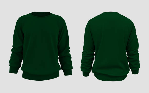 Blank sweatshirt mock up template in front, and back views stock photo