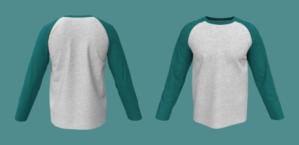 istock Long-sleeve raglan t-shirt mockup 1327339924