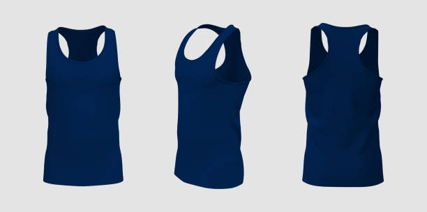 istock Blank sleeveless t-shirt mockup in front and back views 1327339936
