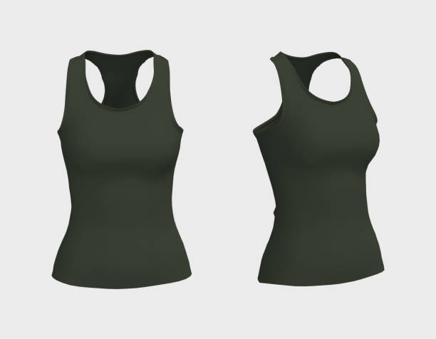 istock Blank sleeveless top mockup in front and side views 1327339956