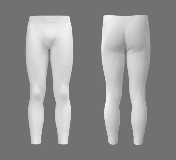 istock Blank leggings mockup in front and side views. Sweatpants. 1327339990