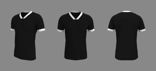 istock men's soccer t-shirt mockup in front, side and back views 1327340011