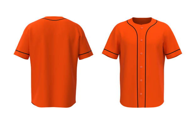 Baseball t-Shirt mockup in front and back views Baseball t-Shirt mockup in front and back views, 3d illustration, 3d rendering baseball uniform stock pictures, royalty-free photos & images