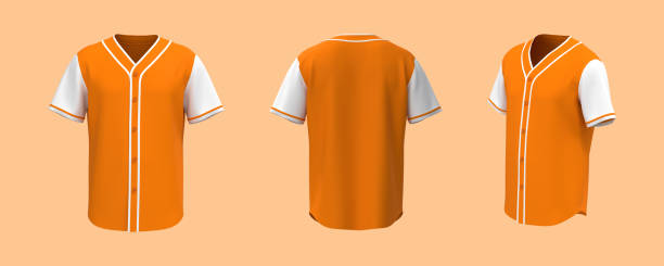 istock Baseball t-Shirt mockup in front, side and back views 1327340103