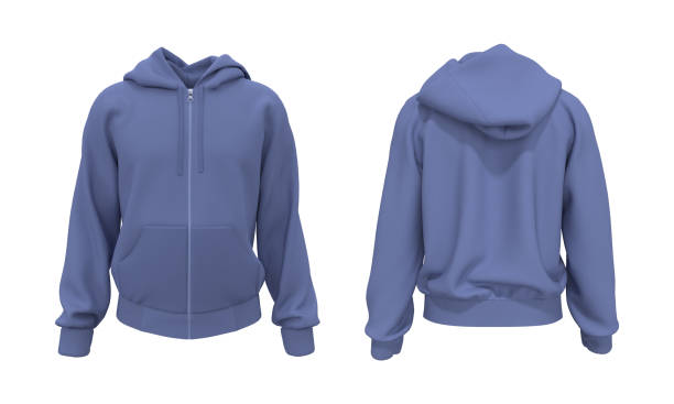istock Blank hooded sweatshirt  mockup with zipper in front and back views 1327340131