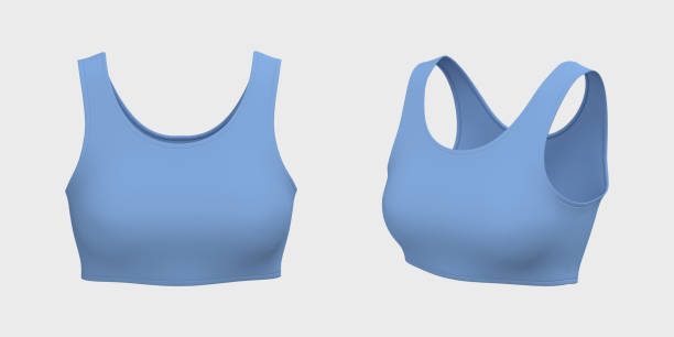 istock Women's sports bra mockup in front and side views 1327341421