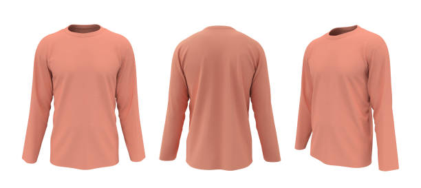 istock men's long-sleeve t-shirt mockup in front, side and back views 1327341470