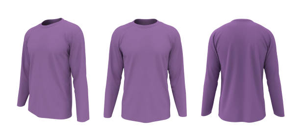 istock men's long-sleeve t-shirt mockup in front, side and back views 1327341485