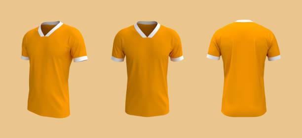 istock men's soccer t-shirt mockup in front, side and back views 1327342200