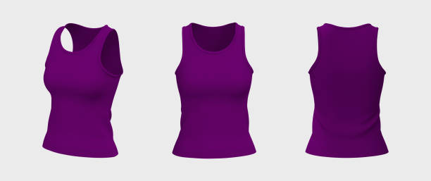 istock Blank sleeveless t-shirt mockup in front, side and back views 1327342215