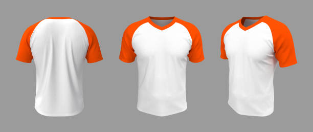 istock Short-sleeve raglan t-shirt mockup 1327342280