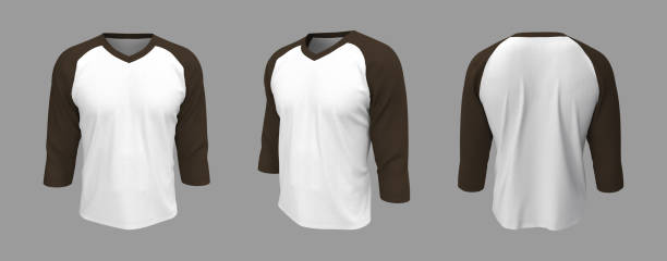istock Long-sleeve raglan t-shirt mockup 1327342298