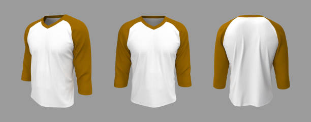 istock Long-sleeve raglan t-shirt mockup 1327342299