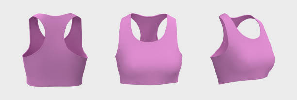 istock Women's sports bra mockup in front and side views 1327342305
