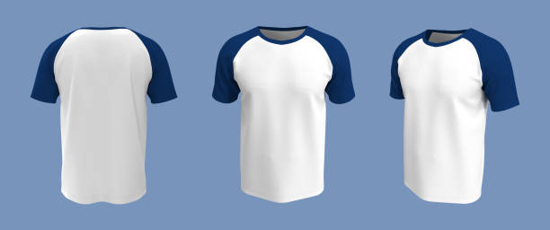istock men's short-sleeve raglan t-shirt mockup in front, side and back views 1327342307