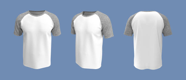 istock Short-sleeve raglan t-shirt mockup 1327342310