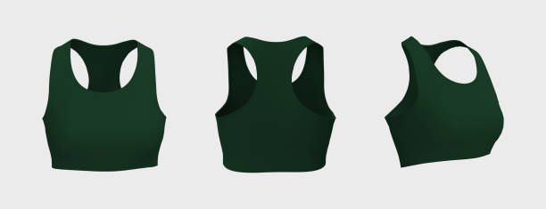 istock Women's sports bra mockup in front and side views 1327342334