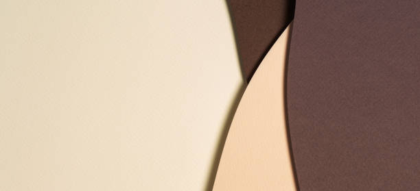 istock Abstract color papers geometry composition banner background with beige and brown tones 1327344883