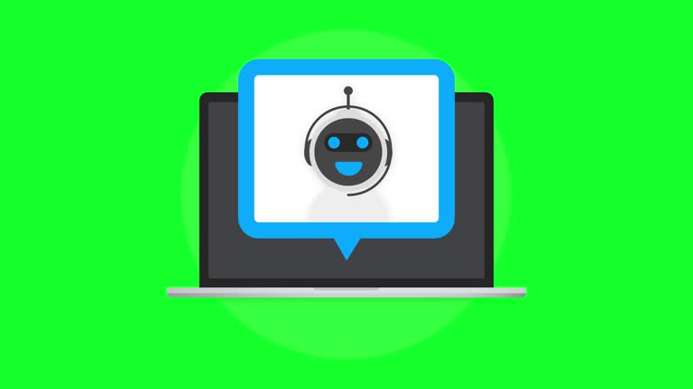 Chatbot icon concept, chat bot or chatterbot. Robot Virtual Assistance Of Website Or Mobile Applications. Motion graphics.