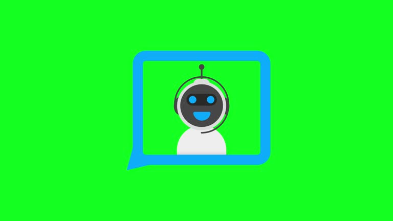 Chatbot icon concept, chat bot or chatterbot. Robot Virtual Assistance Of Website Or Mobile Applications. Motion graphics.