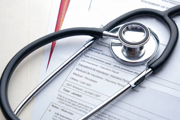 istock Stethoscope with Pen, Charts, Graphs, Finance, Account, Statistics, Investment, Analytic Research Data, Medical and Insurances Concept 1327345165