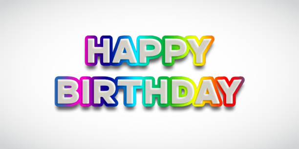 istock Happy Birthday. Beautiful greeting card poster with calligraphy text Word fireworks. 1327346003