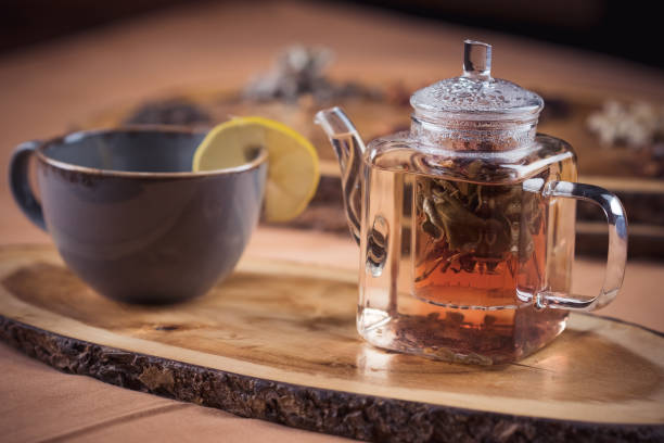 istock Herbal Tea Served on Wooden Plate 1327347615