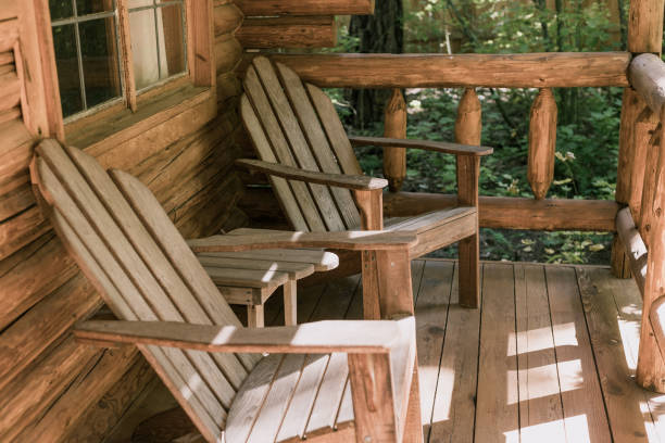 Traditional Log Cabin in the Woods in the Pacific Northwest