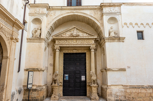 Facade of the Carmelitani church in Nardò, Apulia, Italy - Europe