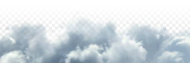 Vector realistic isolated cloud sky for template decoration and covering on the transparent background. Concept of storm and cloudscape Vector realistic isolated cloud sky for template decoration and covering on the transparent background. Concept of storm and cloudscape stratus clouds stock illustrations