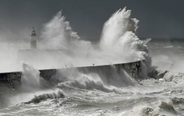tempestade oceânica - rugged coastline - fotografias e filmes do acervo