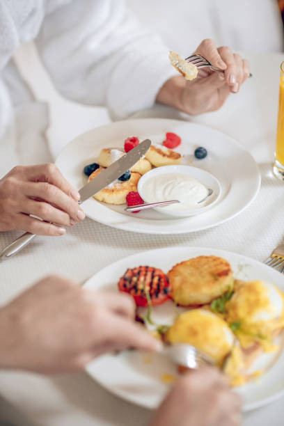 istock Two people having a healthy nice breakfast together 1327358267