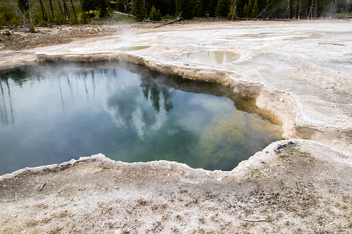 Abyss Hot Spring in West Thumb Geyser Basin, Yellowstone, Wyoming, horizontal