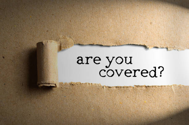 Torn paper with word are you covered Torn paper with word are you covered property damage stock pictures, royalty-free photos & images