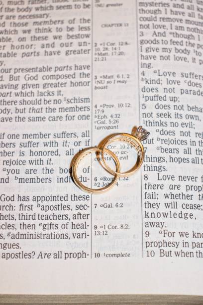istock Wedding Rings on Bible 1327365447