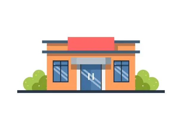 Vector illustration of Store front. Shop building. Simple flat illustration.