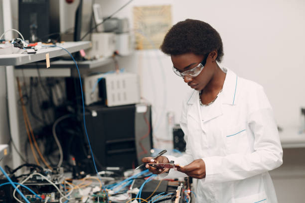istock Scientist african american woman working in laboratory with electronic instruments 1327370059