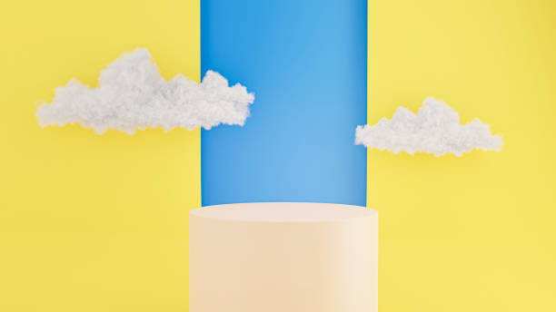 istock cylinder podium with abstract background,clouds sky for product display 1327371912