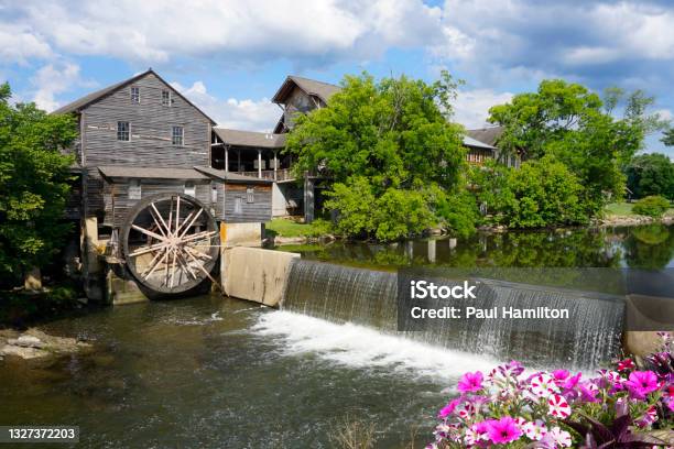 The Old Mill Along The Little Pigeon River In Tennessee Stock Photo - Download Image Now