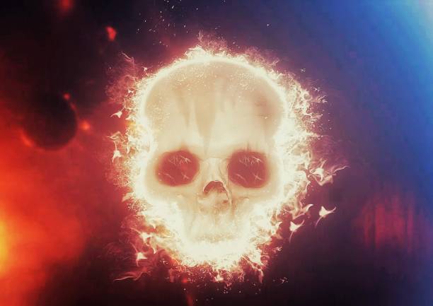 istock An abstract skull that emerges in the dark 1327372907