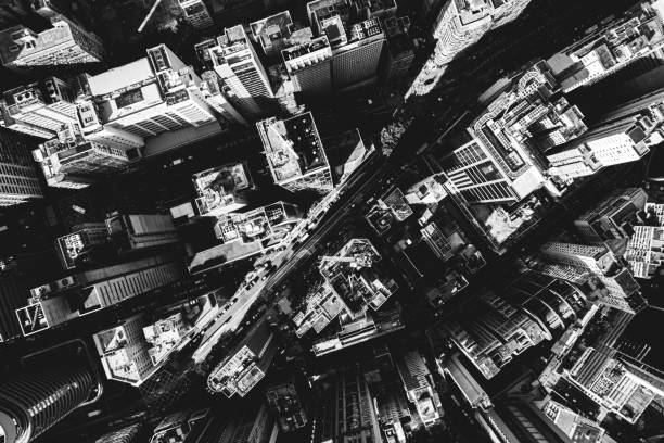 istock Black and White Hong Kong Skyline View 1327375357
