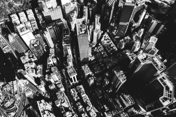 istock Black and White Hong Kong Skyline View 1327375365