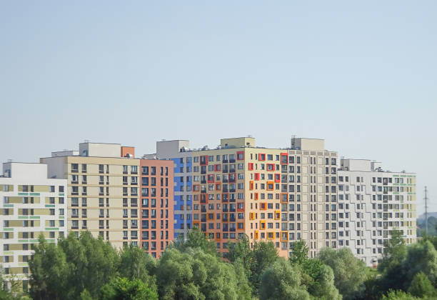istock Modern city building and summer greenery, copy space, selective focus 1327380273