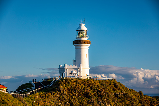 Lighthouse on headland in beautiful morning light