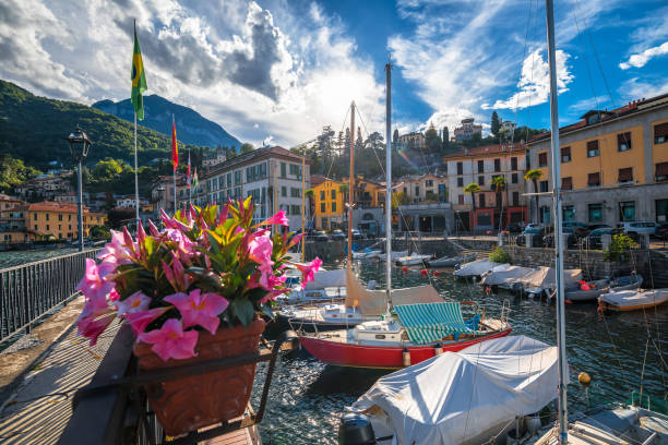 istock Town of Menaggio harbor on Como lake waterfront view 1327392442