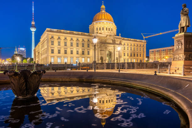 istock The reconstructed Berlin City Palace at night 1327392502